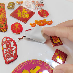 2026年中国新年デカールカスタム装飾ビニールフォームグリッター防水ステッカーシート - Product Image 2