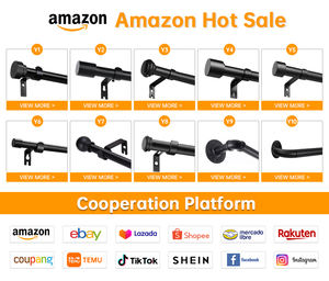 モダンな屋外ベイ窓1インチ装飾カーテンポール調整可能なカーテンロッド黒ローマ工業用カーテンロッド - Product Image 6