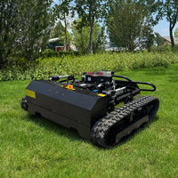 Tondeuse à gazon robotisée télécommandée, homologuée CE EPA, pour tous terrains, avec chenilles en caoutchouc agricoles