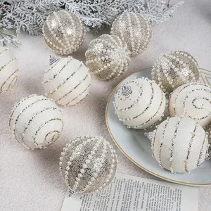 2024 New Design White Clear Christmas Balls Shatterproof Plastic Christmas Baubles For Xmas Tree Decorations