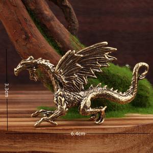 Antiek Messing Draak Vliegende Draak Decoratieve Artikelen Handwerk Koperen Tafelblad Woondecoratie Dinosaurus Bronzen Standbeeld Ambachten - Product Image 6