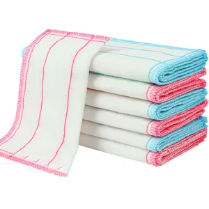 DS2733 Microfiber Cleaning Cloths Reusable Natural Cotton Kitchen Towel Absorbing Dish Cloths Wood Fiber Cleaning Cloths