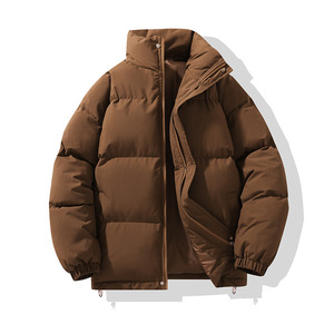 Chaqueta acolchada de color liso unisex, abrigo de algodón con cuello alto y grueso, bolsillos laterales en las costuras para personas mayores, tallas S, M, L, 2XL, 3XL - Product Image 2