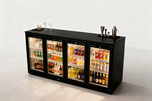 NE-400C-P Four Glass Doors Convenience Store Commercial Display Beverages Energy <b>Drinks</b> Refrigerator Bar Cooler - Product Image 6