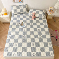 Ensemble de matelas en latex 3 pièces écologiques pour l'été avec motifs d'animaux floraux Drap de lit plat imperméable pour la maison et l'hôtel