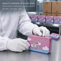 Fabricant de boîtes en étain rectangulaires personnalisées pour masques faciaux, emballages cosmétiques, boîtes de rangement en métal pour cadeaux