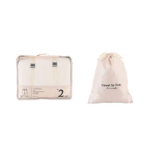 Ensemble de 2 cubes de rangement pliables multifonctionnels classiques pour vêtements de voyage, organisateurs de bagages - Product Image 3
