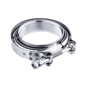 304 Stainless Steel <b>Hose</b> <b>Clamp</b> 3.25 Inch ID M8x1.25 Thread Fine Thread Hex Head Plain Finish - Product Image 2
