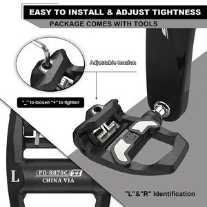Pédales de vélo de route OEM/ODM BUCKLOS Pédales autobloquantes à clip en fibre de carbone/titane pour pédales de vélo <span class=keywords><strong>KEO</strong></span> avec crampons - Product Image 6
