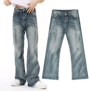 Venta al por Mayor de Jeans Anchos para Hombre, Estilo Retro con Pintura Salpicada, a la Moda - Product Image 1