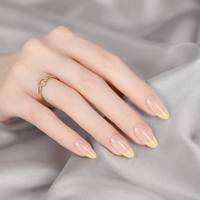 Y169 Kit de faux ongles réutilisables Kaixin de grande qualité, courts, en amande, jaunes, style français, pour l'extérieur