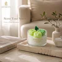 Lilin Aroma Bunga Peony Buatan Tangan dalam Stoples Kaca Lilin Dekoratif Floral untuk Hadiah Rumah Pernikahan Spa OEM Label Pribadi Kustom