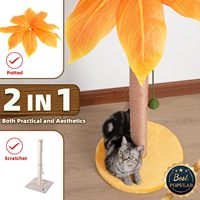 Tour d'arbre à chat décor palmier vert 33 pouces de haut griffoir pour chat avec boule suspendue pour chat mignon d'intérieur