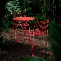 Tables et chaises de salle à manger en fer imperméables modernes pour les salons de thé/café et les jardins de cour