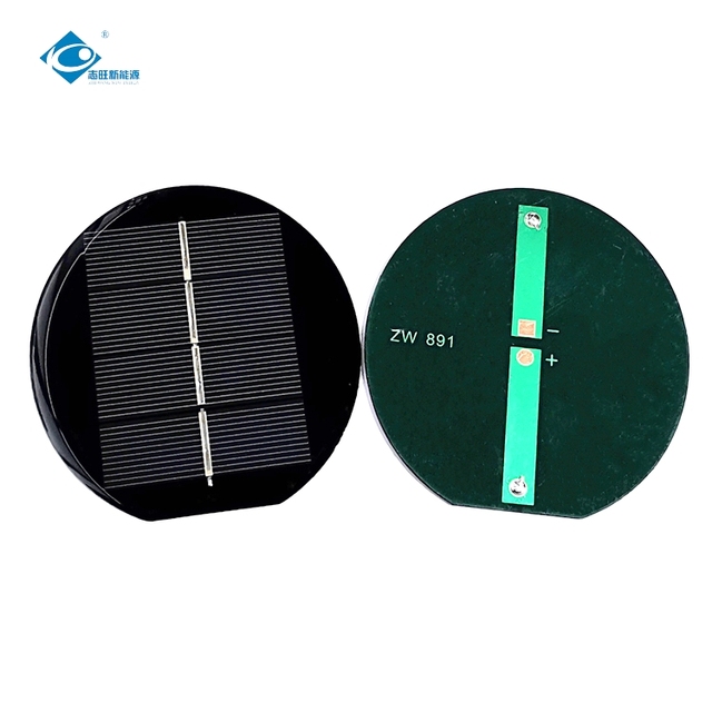 Circle Epoxy Resin Solar Panel 0.56W Low Voltage Epoxy Solar Panel ZW-Dia891 Outdoor Mini Solar Panel Charger 2V