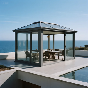 DEMEA Kit <span class=keywords><strong>de</strong></span> véranda en aluminium blanc moderne Option <span class=keywords><strong>de</strong></span> <span class=keywords><strong>toit</strong></span> rétractable manuelle Assemblage facile Maison en verre pour terrasse <span class=keywords><strong>de</strong></span> jardin étanche - Product Image 2