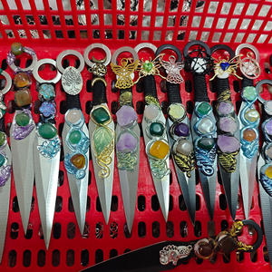 Poignard d'obsidienne en cristal blanc fait à la main Original nouveau couteau <span class=keywords><strong>Kunai</strong></span> en cristal naturel <span class=keywords><strong>Shuriken</strong></span> fabriqué Unique - Product Image 2