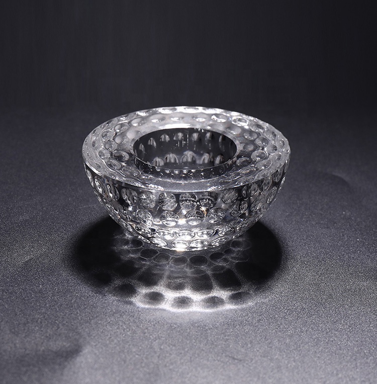 MH-1673 свадебной стекло с украшением в виде кристаллов для чайных свечей для игры в гольф формы стеклянные подсвечники, ручной работы