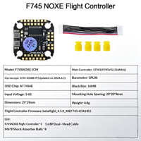 JHEMCU F745 NOXE Flight Stack F7 Flight Controller AM32 60A MINI 4-in-1 ESC 3-6S per Droni FPV Freestyle Racing Quadcopter