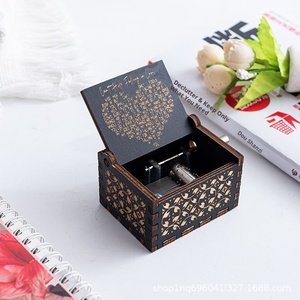Caja de <span class=keywords><strong>Música</strong></span> de Madera Hecha a Mano, Ecológica, con Manivela, Diseño Moderno y Simple, 10 Melodías, Reproducción de 10-15 Minutos, Cuadrada, con Logotipo Personalizado - Product Image 2