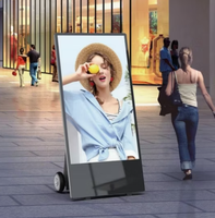Kiosque publicitaire LCD sur pied, 43 pouces, haute luminosité, affichage numérique interactif mobile