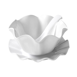 Tazón de melamina Xiangyuan blanco de 6.5 pulgadas con forma de flor para ensalada de frutas, sopa dulce, uso en fiestas - Product Image 5