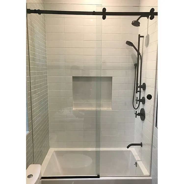 Porta doccia scorrevole in vetro temperato di vendita calda dell'hardware della porta della doccia senza telaio