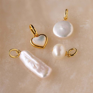 Dijes DIY Antideslustre e Impermeables, Chapados en Oro PVD de 18k, Colgantes de Perlas de Acero Inoxidable 316L, Joyería Certificada de Moda para Mujer - Product Image 3