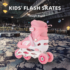 Rollers Électriques à Quatre Roues Réglables en Carbone pour Enfants, Patins à Roues Alignées Convertibles avec Roues Lumineuses, Taille Unique - Product Image 2