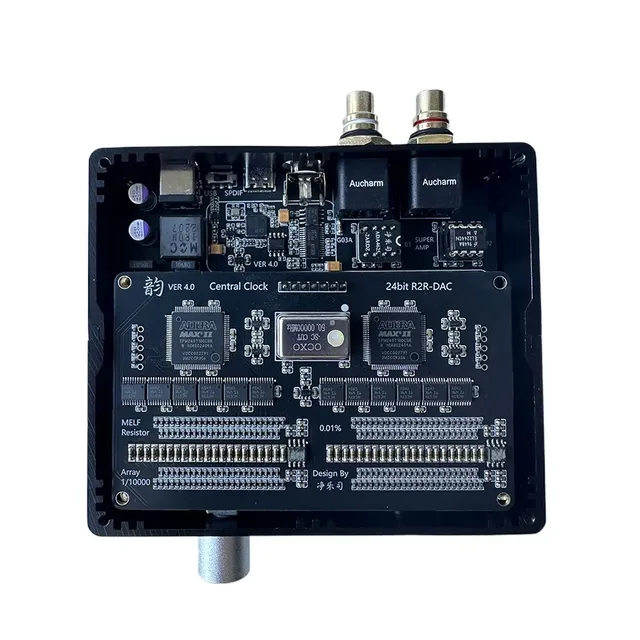 Upgraded R2R V4.0 Decoder RCA/3.5/4.4 Output Supports Coaxial / USB Input With Volume Adjustment CNC Case PCM 24bit