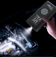 ABS Tire Inflator Battery Jump Starter Tire Pressure Monitor Digital Gauge Emergency Light Car Double Cylinder 600A Peak Current