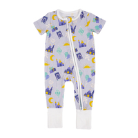 Barboteuse pour bébé en coton et bambou Zipsuit pour bébé Combinaison de nuit personnalisée avec fermeture éclair Pyjama grenouillère pour nouveau-né Vêtements en bambou