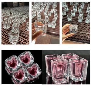Nouvelle idée de produit 2026 Verres à liqueur en forme de cœur à base lourde Verres à <span class=keywords><strong>apéritif</strong></span> Verres à espresso Verres à liqueur d'espresso - Product Image 5