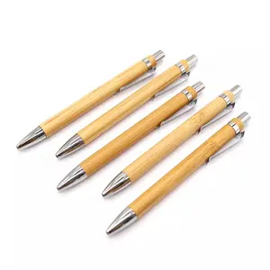 قلم حبر جاف من الخيزران قابل للاستدامة وصديق للبيئة مخصص عالي الجودة