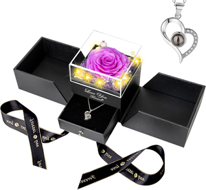 영원한 꽃 진짜 꽃 장미 보존 장미 꽃 장미 크리스마스 발렌타인 데이 선물에 엄마 여자 친구를위한 선물 - Product Image 4