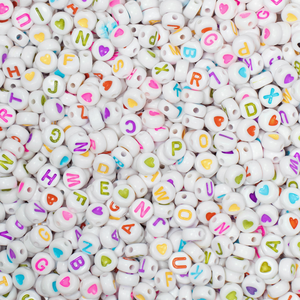 500g/sacchetto Perline Miste da 7mm con <span class=keywords><strong>Lettere</strong></span> e Cuori Colori Assortiti - Product Image 3