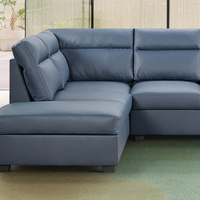 Canapé de style moderne de qualité supérieure en bois massif modulable Canapé d'angle confortable en cuir pour salon avec chaises