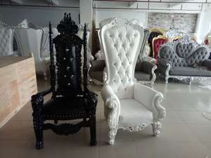 Moderna Sedia Trono Reale di Lusso per Matrimonio Sedia Nera per Sposo e <span class=keywords><strong>Sposa</strong></span> per Sala da Pranzo Esterno Soggiorno e Hotel - Product Image 5