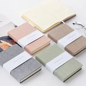 Leinen-Werbe planer Benutzer definierte Handelsmarke journale Hard Fabric Cover Journal Agenda Notizbuch für Tagebuch