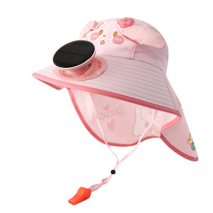 <span class=keywords><strong>Gorra</strong></span> de sol ventilada de ala ancha para niños, <span class=keywords><strong>gorra</strong></span> de ventilación con ventilador, novedad de verano para bebés, niños y niñas - Product Image 5