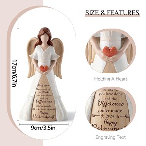 Che tiene l'angelo di amore scultura decorazione giorno insegnanti mamma regalo casa resina decorazione Desktop - Product Image 5