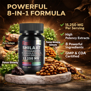 Capsules de Shilajit Shecome de haute qualité, 60 capsules, capsules de Shilajit avec Ashwagandha, compléments de santé Shilajit pour adultes - Product Image 4