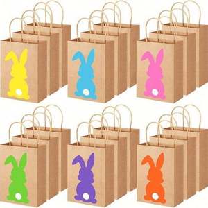 Bolsas de Regalo de Papel Kraft de Pascua con Impresión de Logotipo, Bolsas de Regalo para Dulces y Bocadillos para Promociones Festivas - Product Image 1