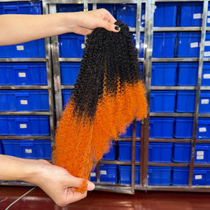 Orientfashion Super Super Zachte Mix Afro Kinky Haar Een Set Van Haar Inslag Met Sluiting Kleurrijk Haar - Product Image 2