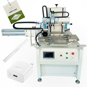 Máquina de serigrafía de regla semiautomática de tocadiscos de cuatro estaciones personalizada de fábrica para máquina de serigrafía plana de plástico - Product Image 1