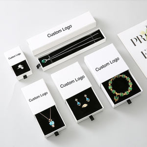 Caja de Regalo de Cartón Deslizante Negra para Joyería, con Logotipo Personalizado Impreso, para Pulseras y Anillos - Product Image 1
