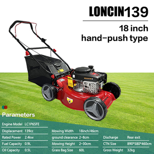 Gasoline Engine DIY <b>Push</b>-Type High-Power Four-Stroke Lawn <b>Mower</b> by Loncin 139cc 2400W Rear Discharge 18inch - Product Image 1