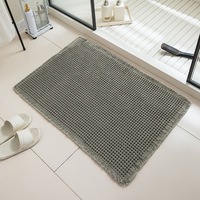 Tapis de bain en chenille à motif gaufré FIGOO, absorbant, séchage rapide, antidérapant, doux, faible MOQ