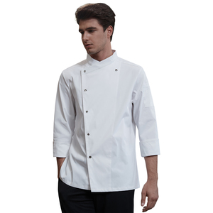 Camisetas de <span class=keywords><strong>Chef</strong></span> Unisex de Alta Gama, <span class=keywords><strong>100</strong></span>% Poliéster Tejido, Manga Larga, con Cierre de Broches, Logotipo Personalizado, para Restaurantes y Cocinas - Product Image 1