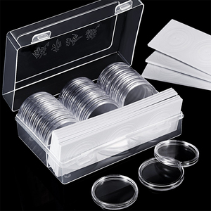 Suministros <span class=keywords><strong>para</strong></span> colección de <span class=keywords><strong>monedas</strong></span>, soporte <span class=keywords><strong>para</strong></span> cápsulas de <span class=keywords><strong>monedas</strong></span> de 46mm, junta protectora de 8 tamaños, estuche <span class=keywords><strong>para</strong></span> <span class=keywords><strong>monedas</strong></span> coleccionables con caja de almacenamiento de plástico - Product Image 1
